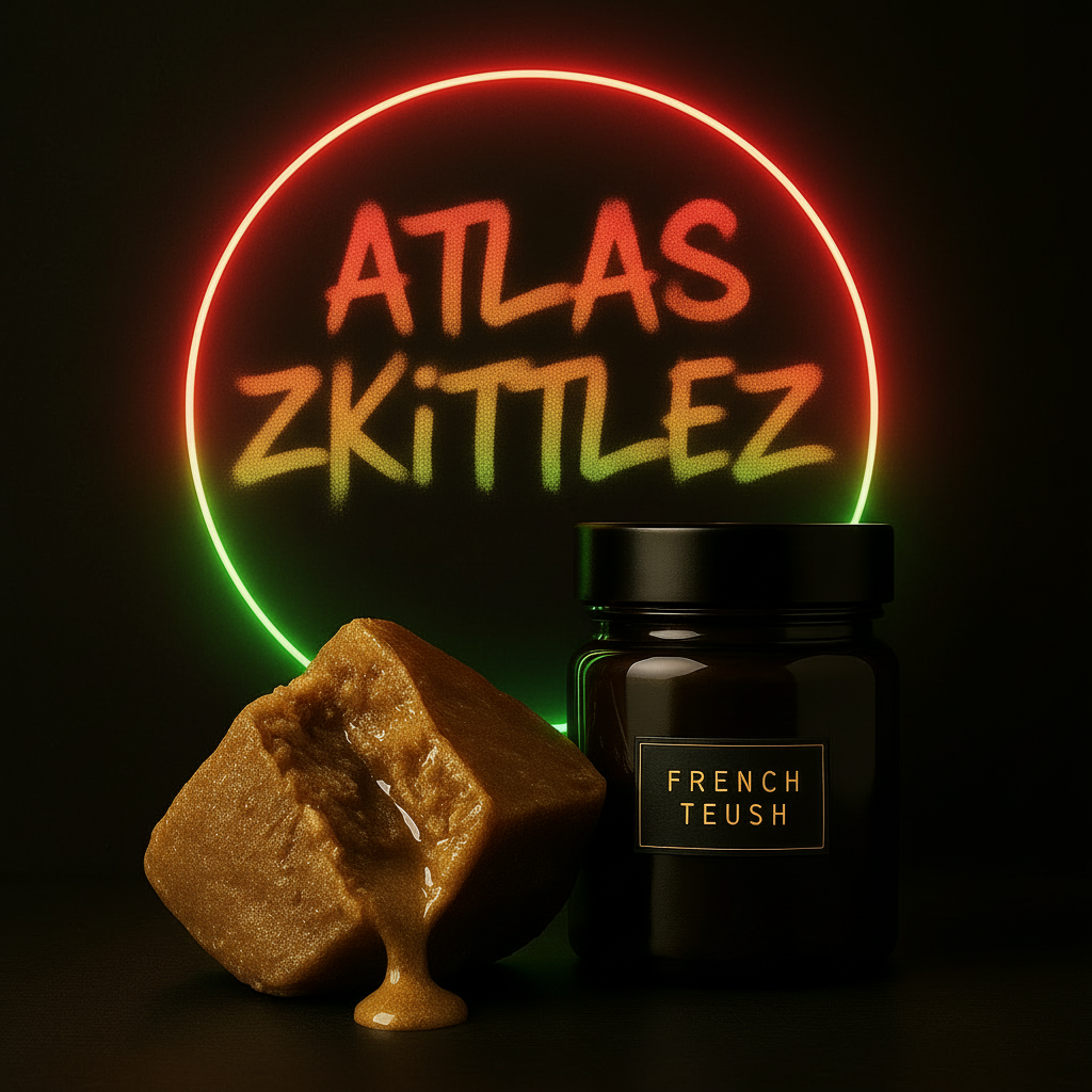 Atlas Zkittlez Hash CBD Product Visual - Moroccan Colors